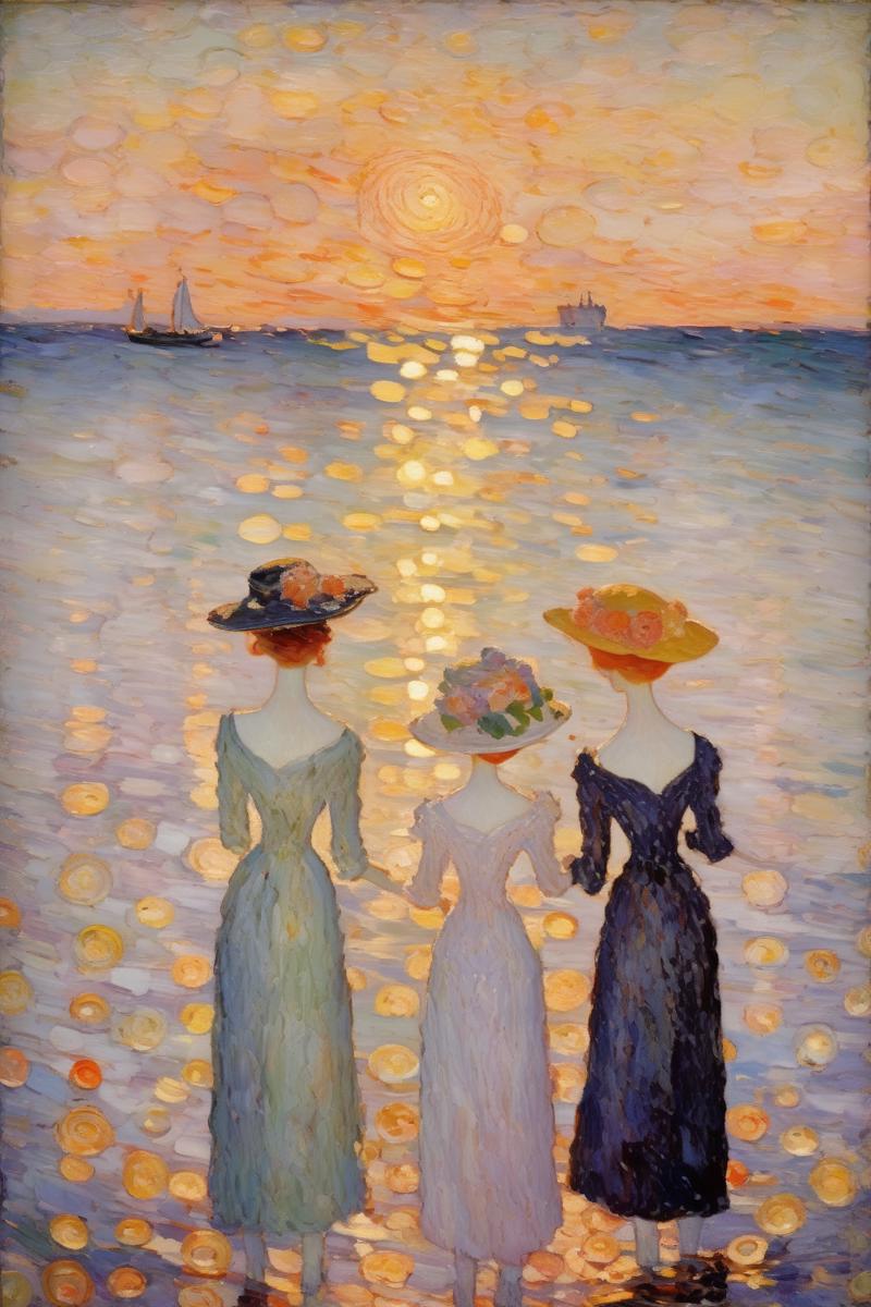 00271-1578044523-_lora_Maurice Prendergast Style_1_Maurice Prendergast Style - An Impressionist painting by Maurice Prendergast, sunset, clouds,.png